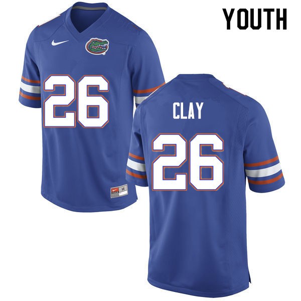 Youth #26 Robert Clay Florida Gators College Football Jersey Blue